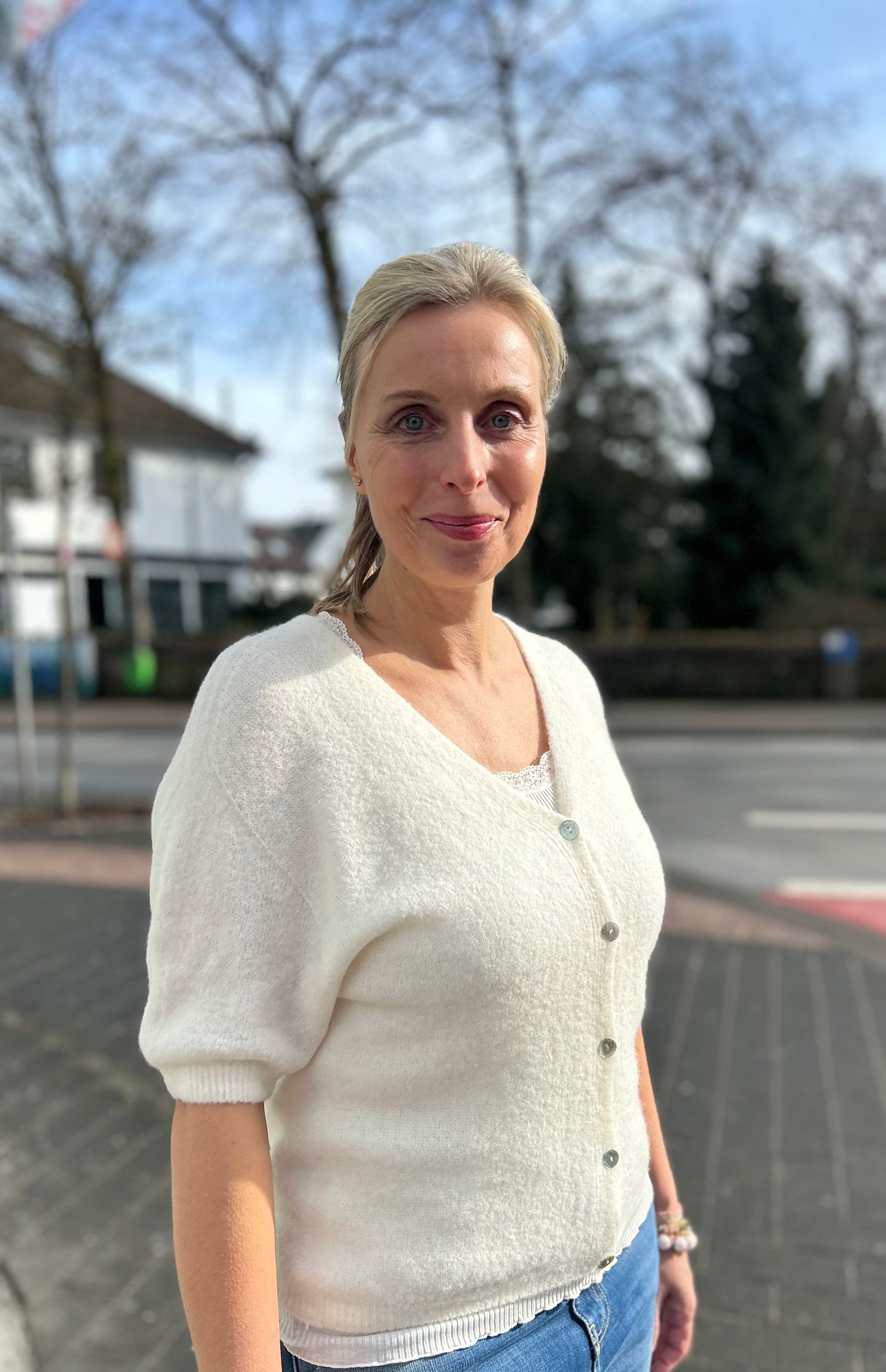 Babyalpaka Strickjacke Kurzarm